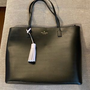 Kate spade black leather tote purse used one time